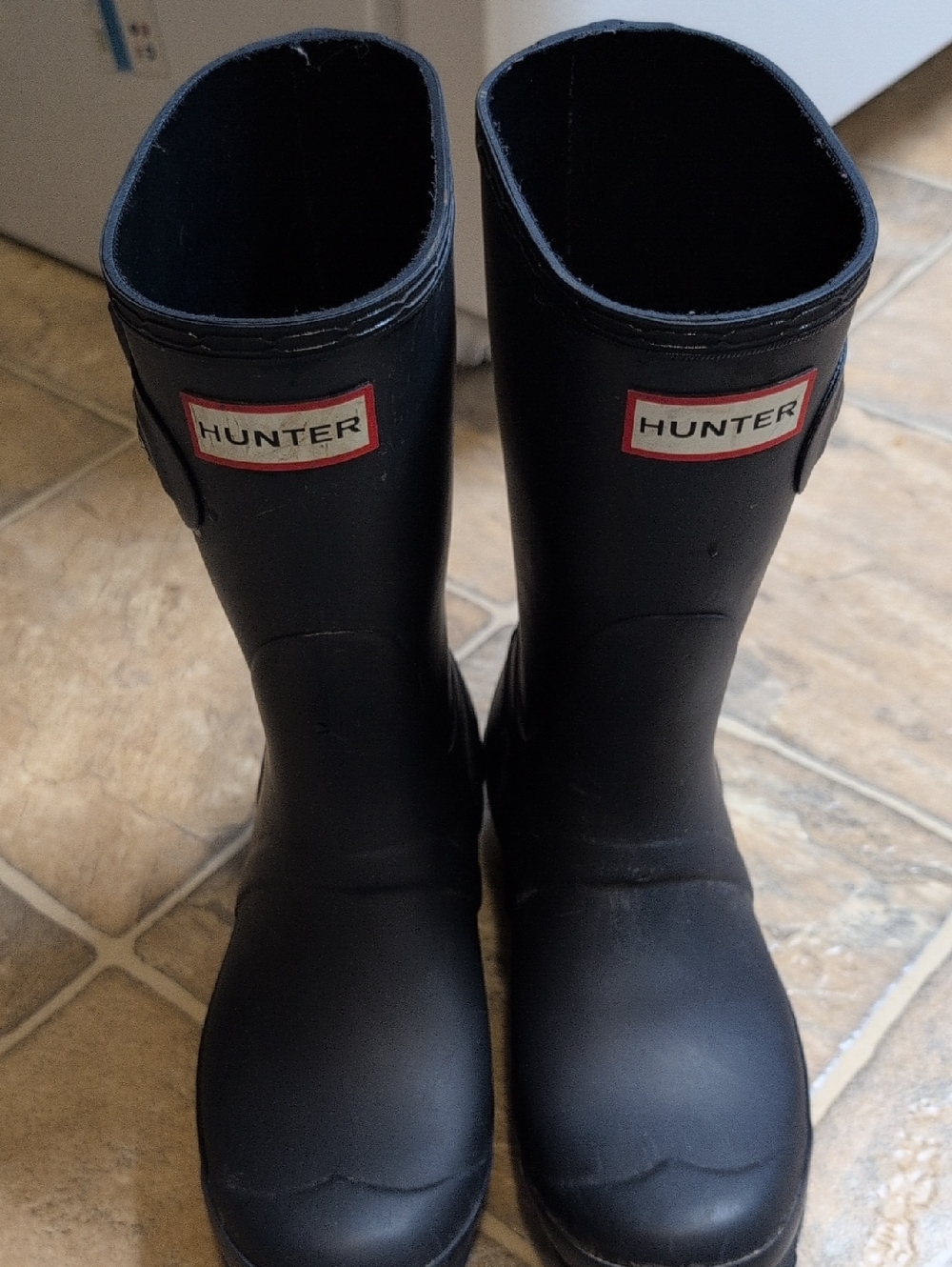 Hunter Women's Rubber Rain Boots with Red Logo Trim